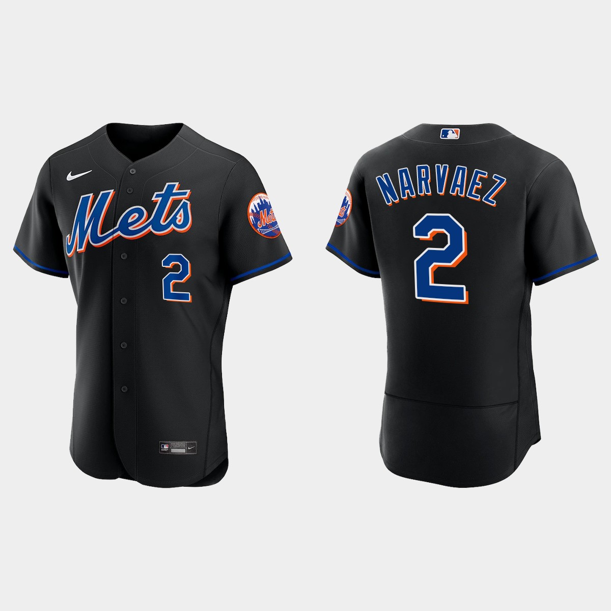 Omar Narvaez New York Mets Alternate Jersey - Black