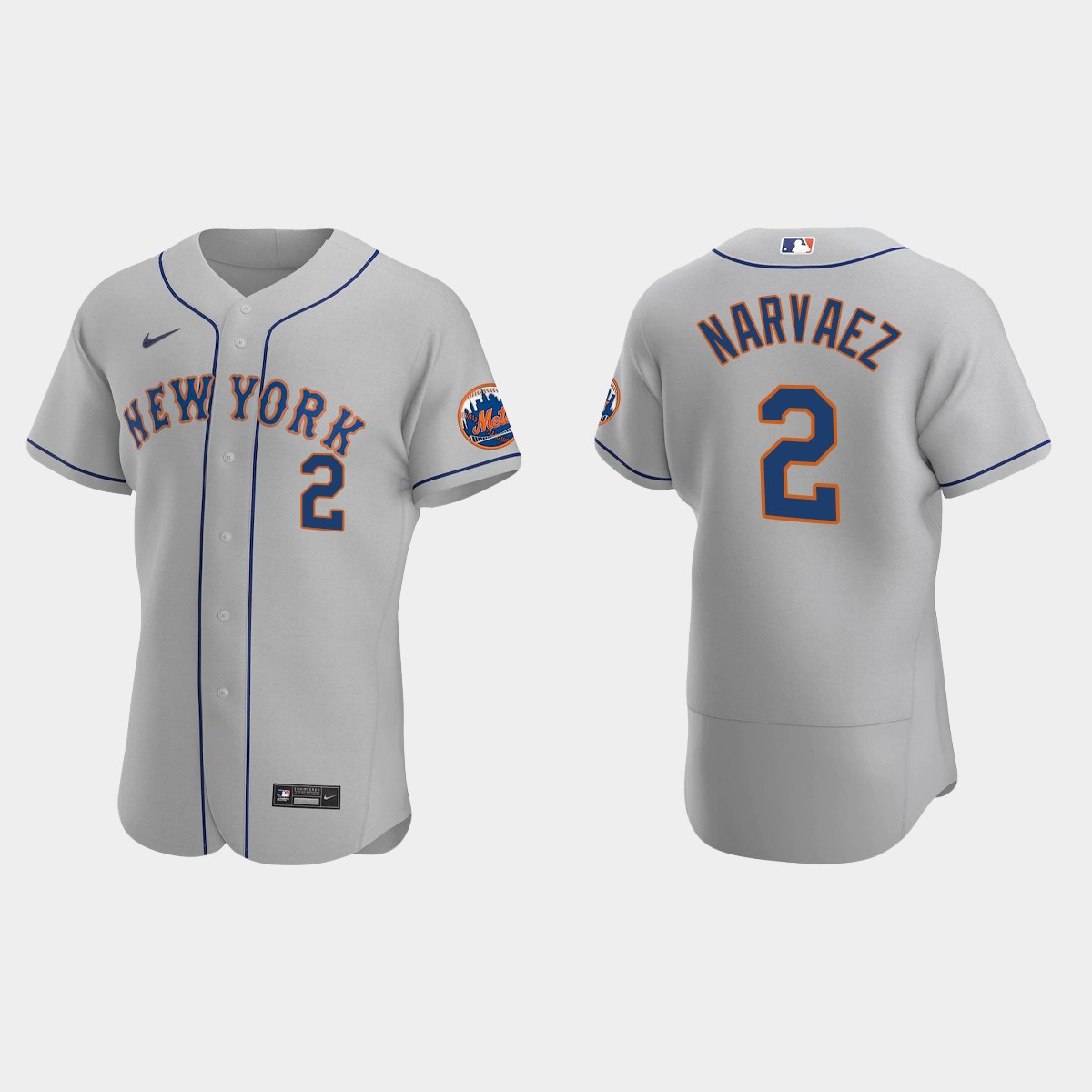 Omar Narvaez New York Mets Road Jersey - Gray