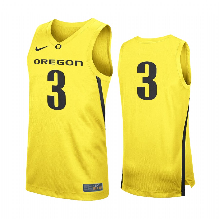 Oregon Ducks #3  College  Jersey - Yellow