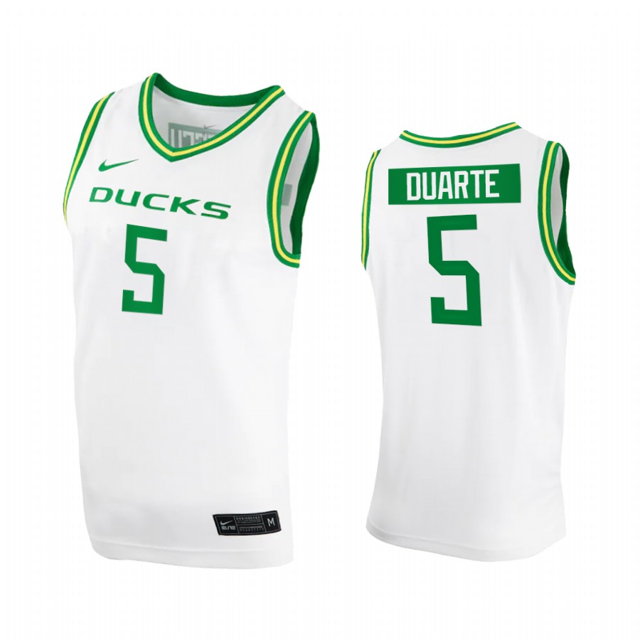 Oregon Ducks Chris Duarte White College  2020-21  Jersey