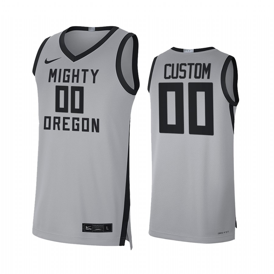Oregon Ducks Custom Jersey 2022 College  Grey Mighty Limited Uniform