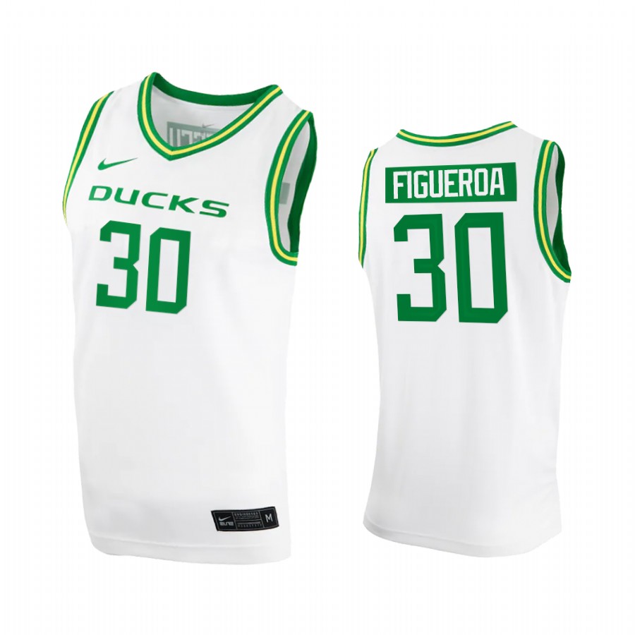 Oregon Ducks L.J. Figueroa White College  2020-21  Jersey