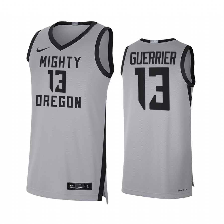 Oregon Ducks Quincy Guerrier Jersey 2022 College  Grey Mighty Limited Uniform