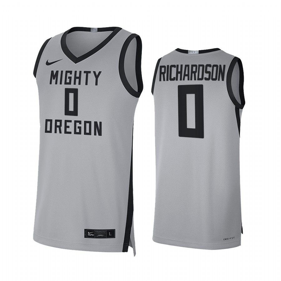 Oregon Ducks Will Richardson Jersey 2022 College  Grey Mighty Limited Uniform