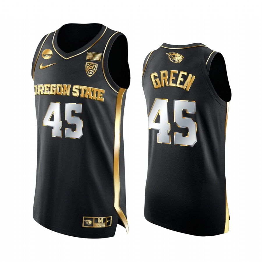 Oregon State Beavers A.C. Green Golden Jersey Black Retired Number