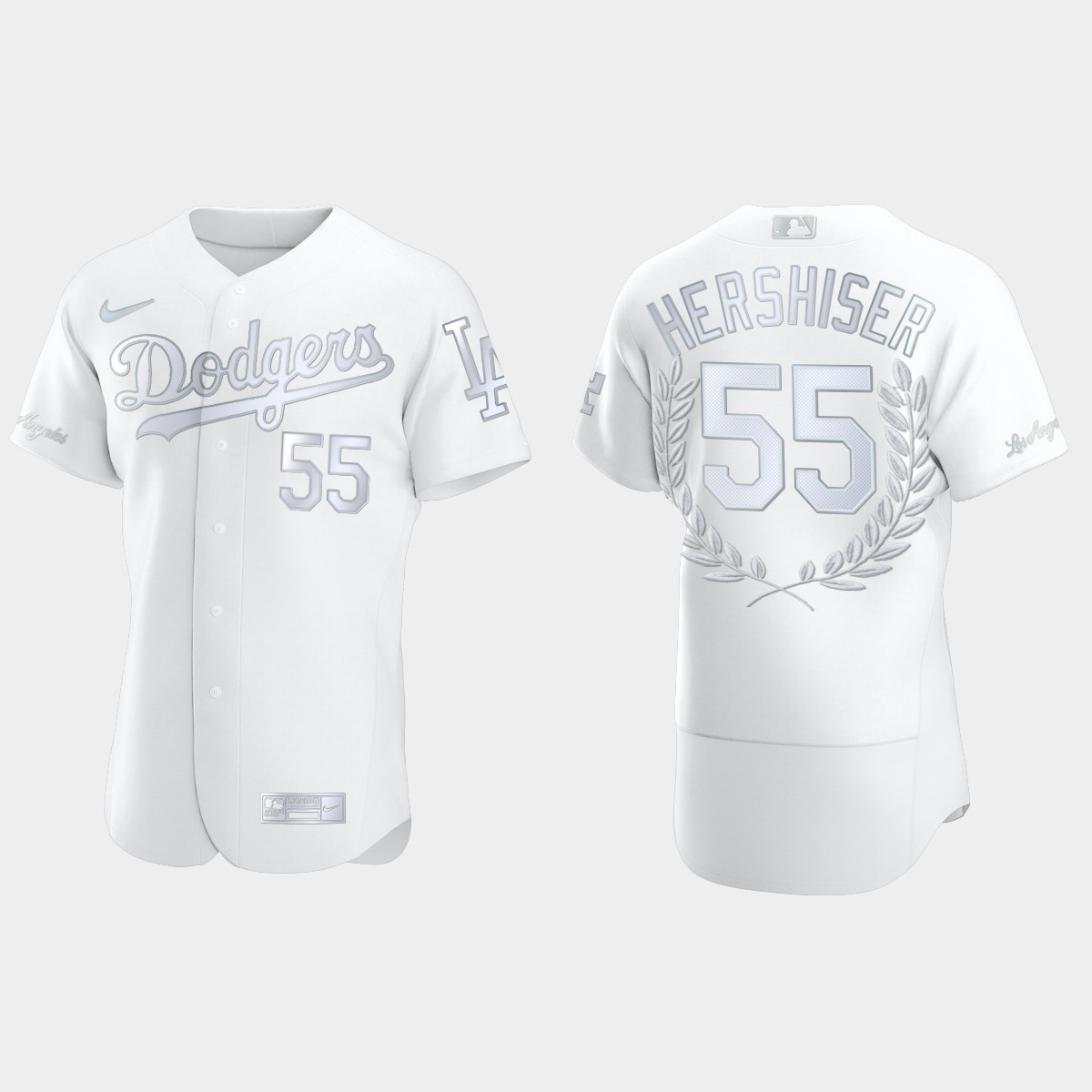 Orel Hershiser #55 Los Angeles Dodgers NL Cy Young Awards Collection Jersey - White