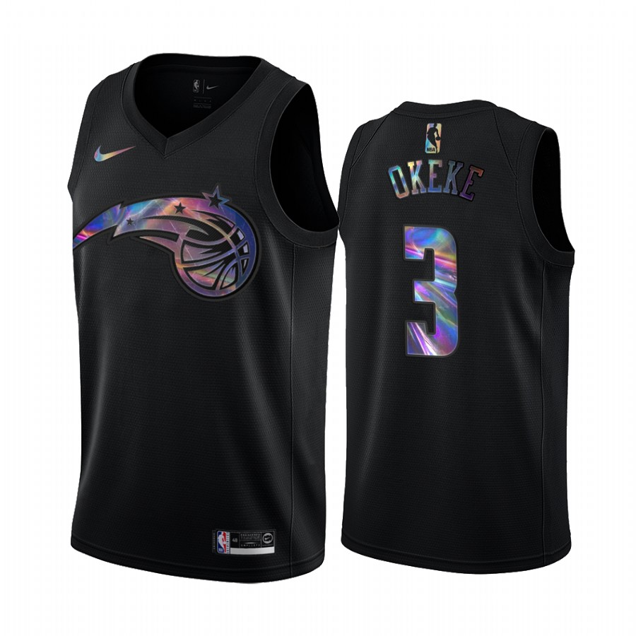 Orlando Magic Chuma Okeke #3 Jersey Iridescent Holographic Black Limited Edition
