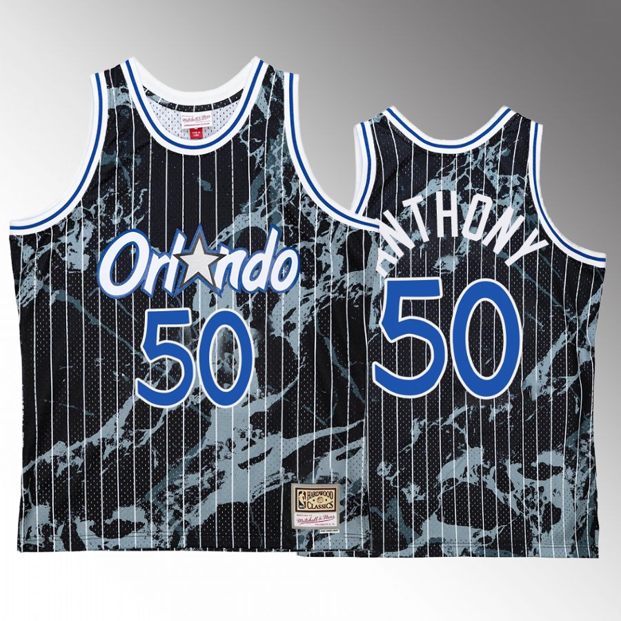Orlando Magic Cole Anthony Black Marble Swingman Men Jersey Hardwood Classics