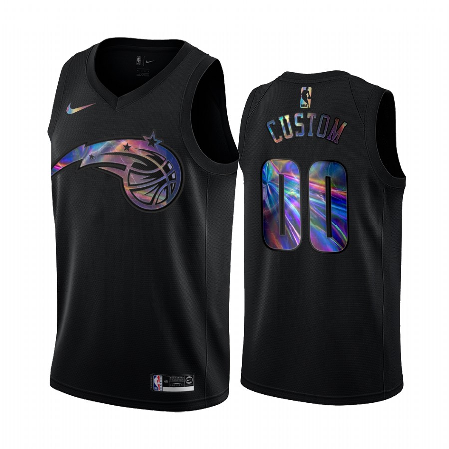 Orlando Magic Custom #00 Jersey Iridescent Holographic Black Limited Edition