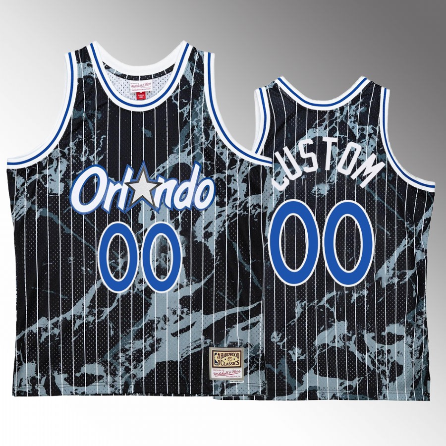 Orlando Magic Custom Black Marble Swingman Men Jersey Hardwood Classics