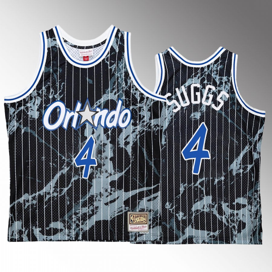 Orlando Magic Jalen Suggs Black Marble Swingman Men Jersey Hardwood Classics