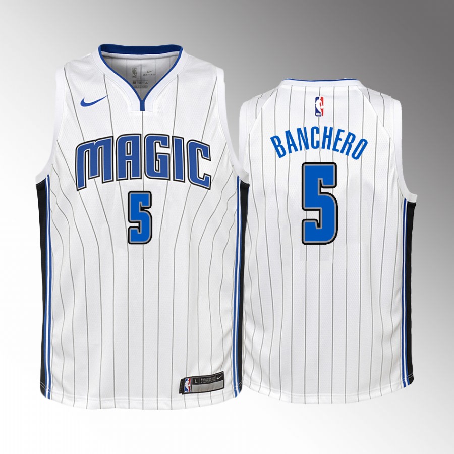 Orlando Magic Paolo Banchero Association Edition White Youth Jersey 2022 NBA Draft #5