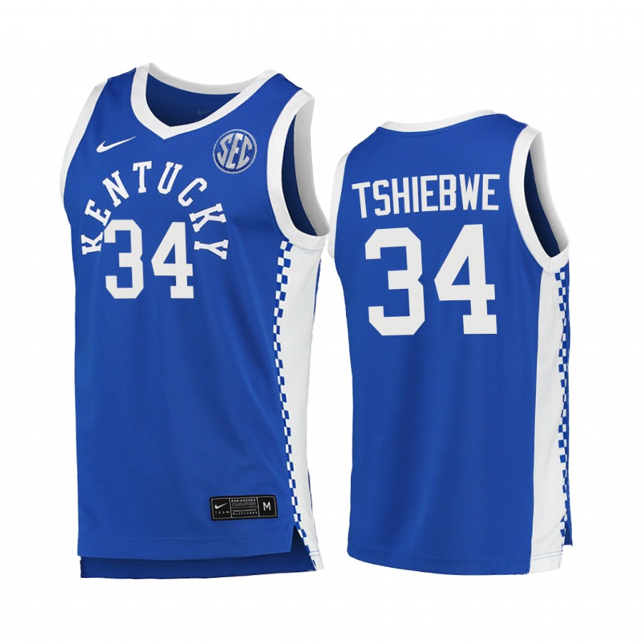 Oscar Tshiebwe Kentucky Wildcats Royal Jersey 2021-22 College