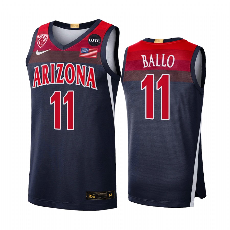 Oumar Ballo Arizona Wildcats Navy Jersey 2021-22 Elite Limited College