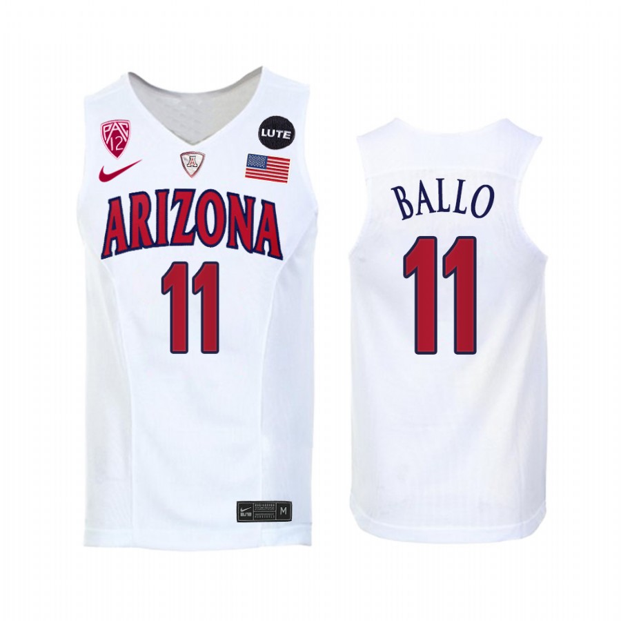 Oumar Ballo Arizona Wildcats White Jersey 2021-22 College