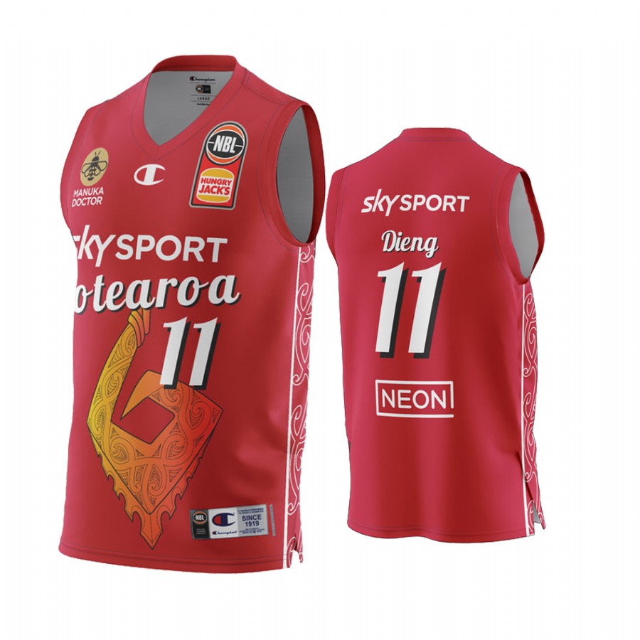 Ousmane Dieng New Zealand Breakers NBL Indigenous Round 2022 Jersey #11 Red Special Edition Uniform