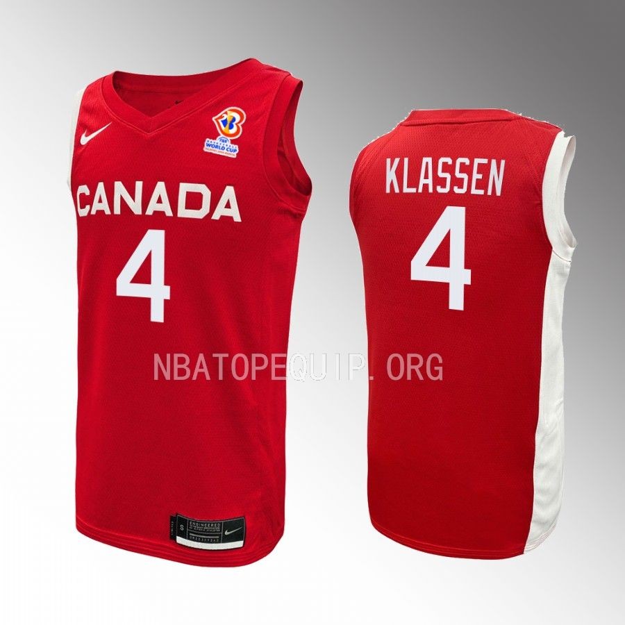 Owen Klassen Canada  FIBA World Cup 2023 Red Jersey #4