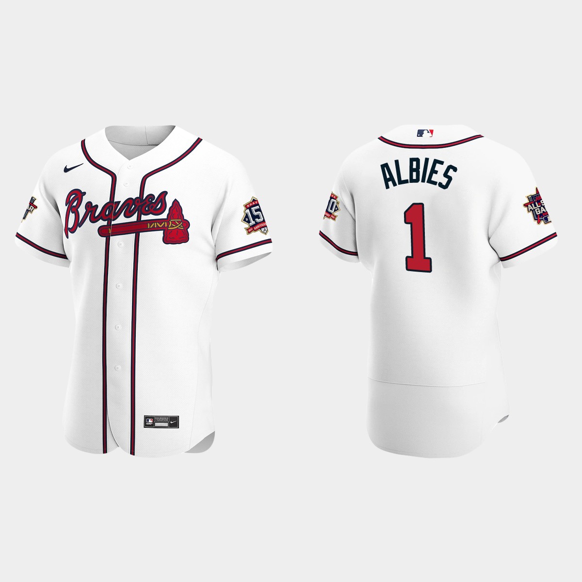 Ozzie Albies #1 Atlanta Braves 2021 MLB All-Star Game Jersey - White