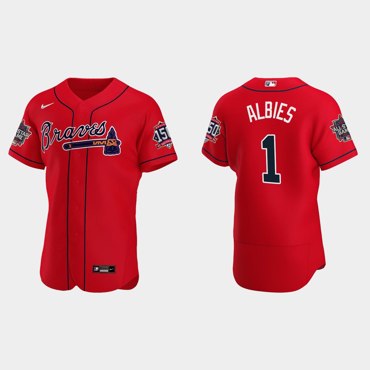 Ozzie Albies #1 Atlanta Braves Alternate 2021 MLB All-Star Jersey - Red
