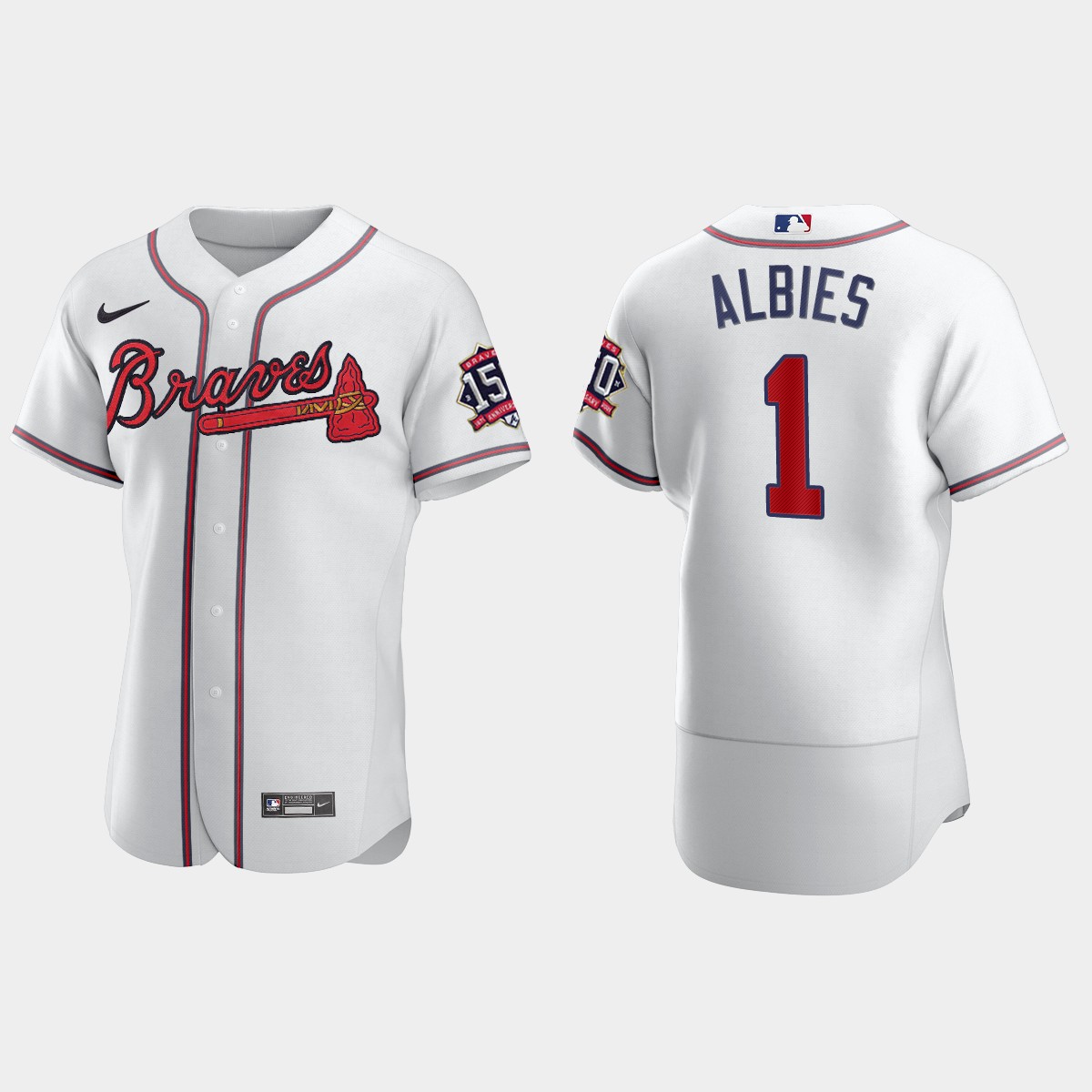 Ozzie Albies Atlanta Braves 150th Anniversary World Series Jersey - White