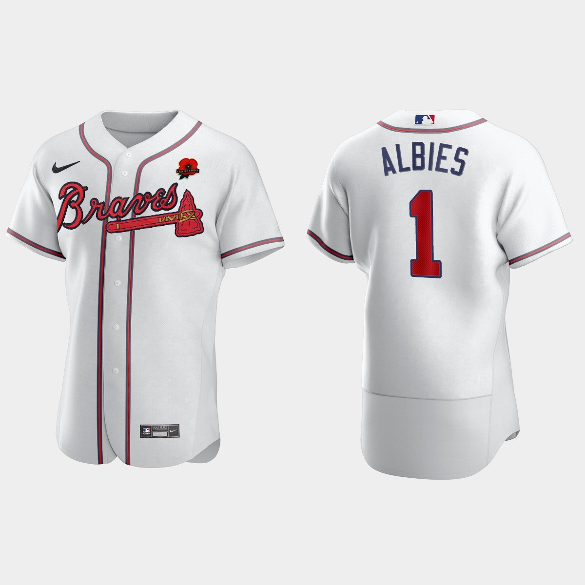 Ozzie Albies Atlanta Braves 2021 Memorial Day Jersey - White