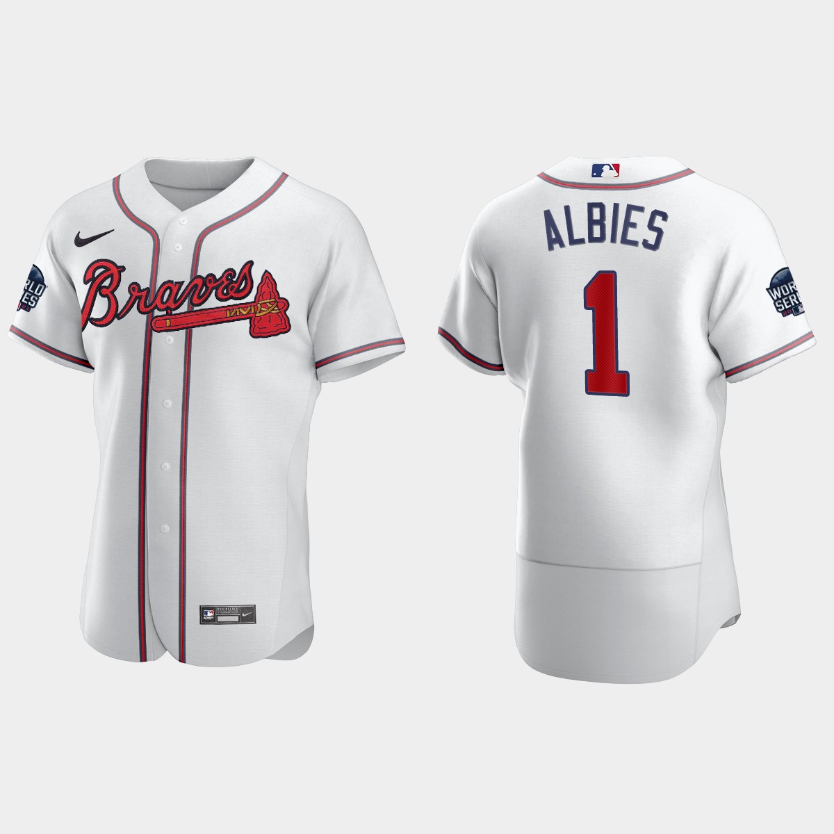 Ozzie Albies Atlanta Braves 2021 World Series Jersey - White