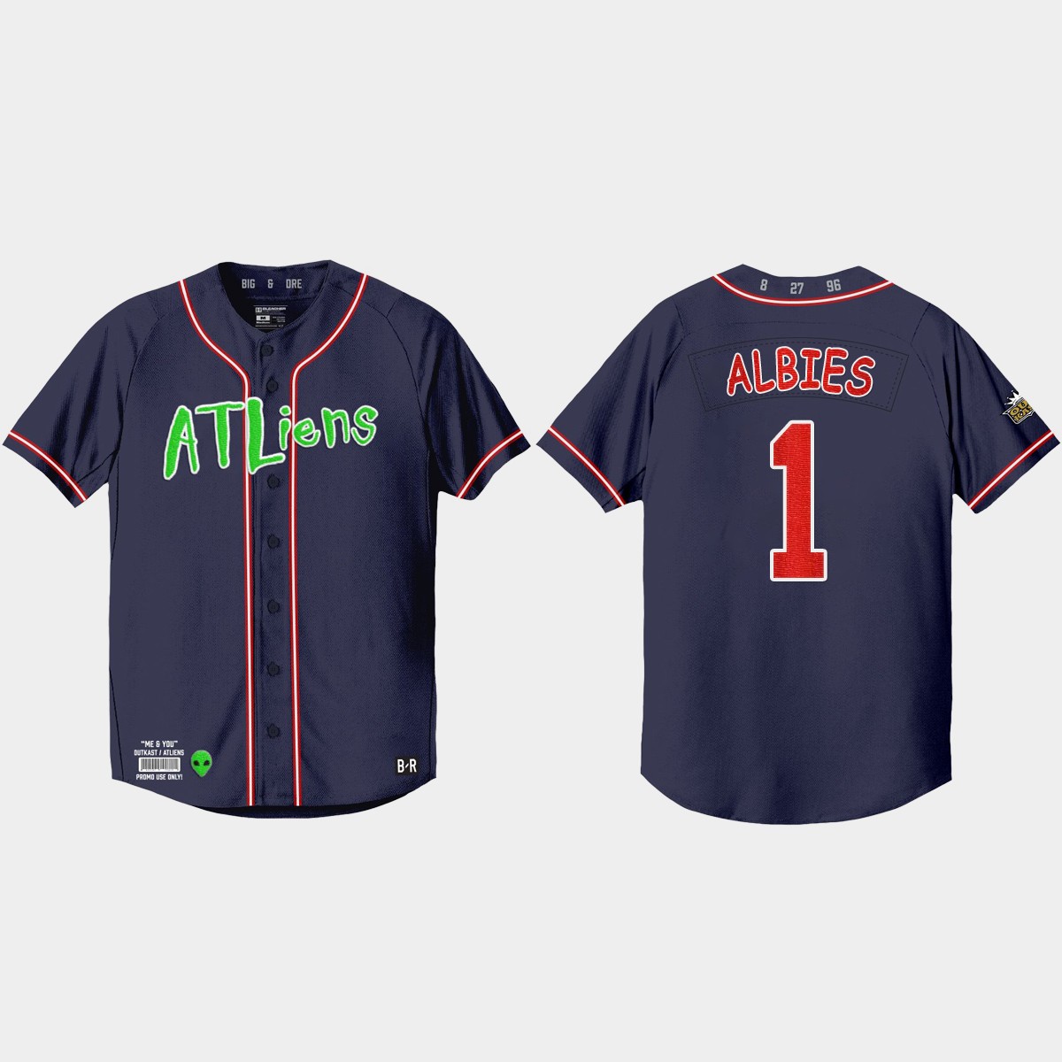 Ozzie Albies Atlanta Braves 25th Anniversary  Outkast Jersey - Navy