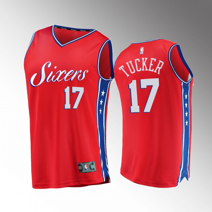 P.J. Tucker 76ers #17 Red Jersey Fast Break  2022-23 Statement