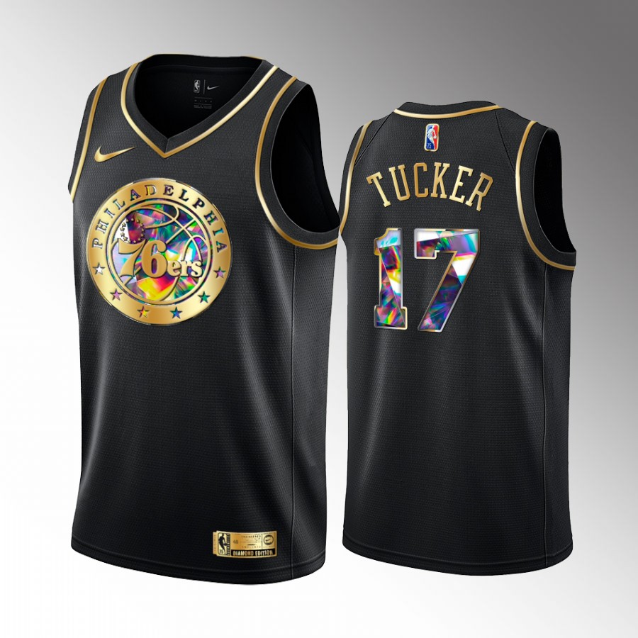P.J. Tucker Philadelphia 76ers #17 Black Diamond Edition Jersey Limited