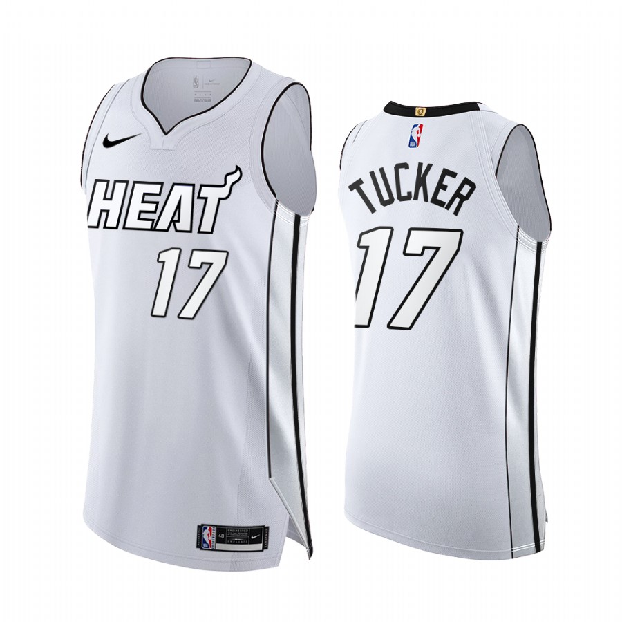 P.J. Tucker White Hot #17 Miami Heat 2022 NBA Playoffs Jersey