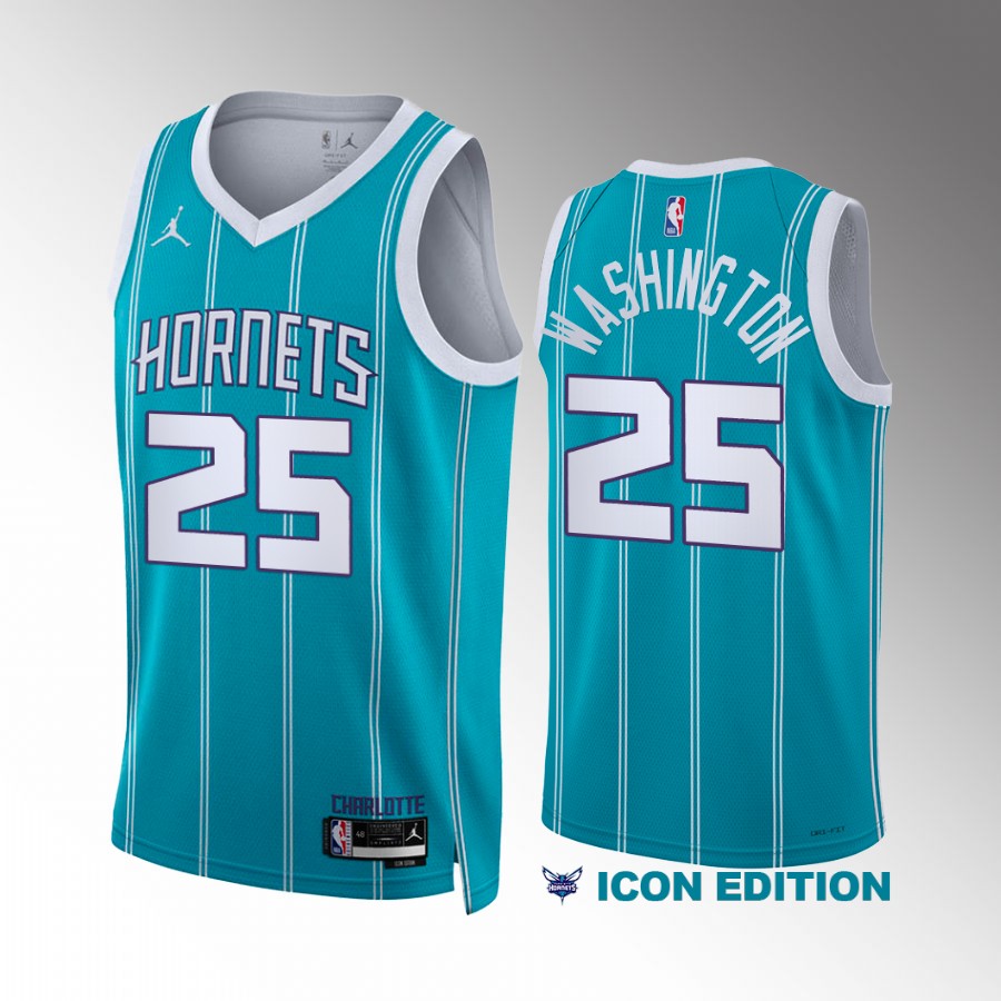 P.J. Washington Charlotte Hornets #25 Teal Jersey 2022-23 Icon Edition Swingman