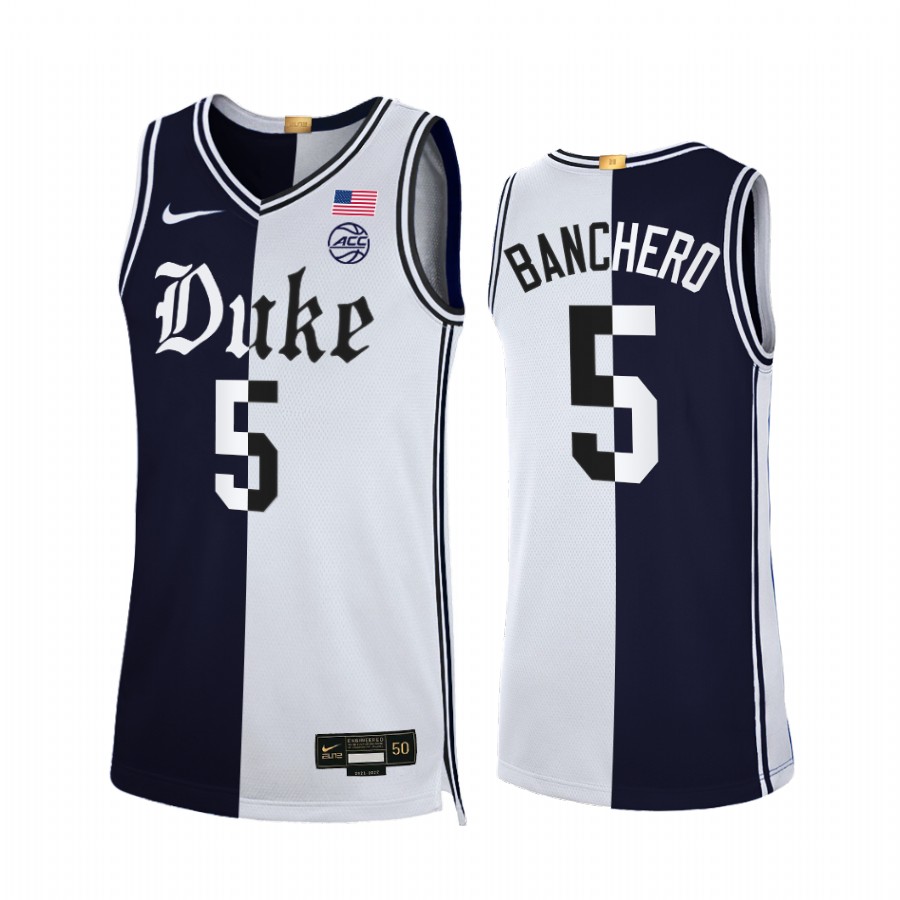 Paolo Banchero Duke Blue Devils Black White Jersey 2021-22 Cameron Brotherhood Limited Split Edition