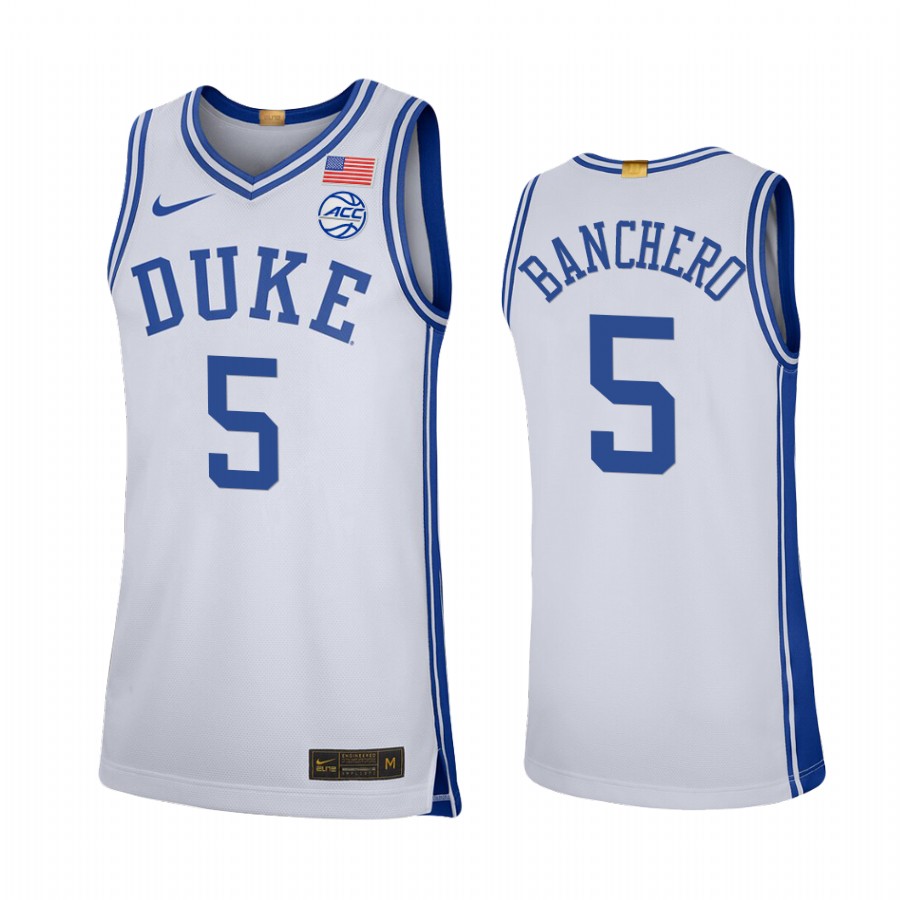 Paolo Banchero Duke Blue Devils White Jersey 2021-22 College  Limited