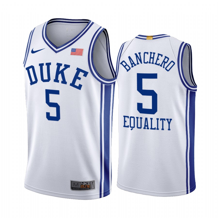 Paolo Banchero Duke Blue Devils White Jersey Home 2022 NBA Draft top prospect