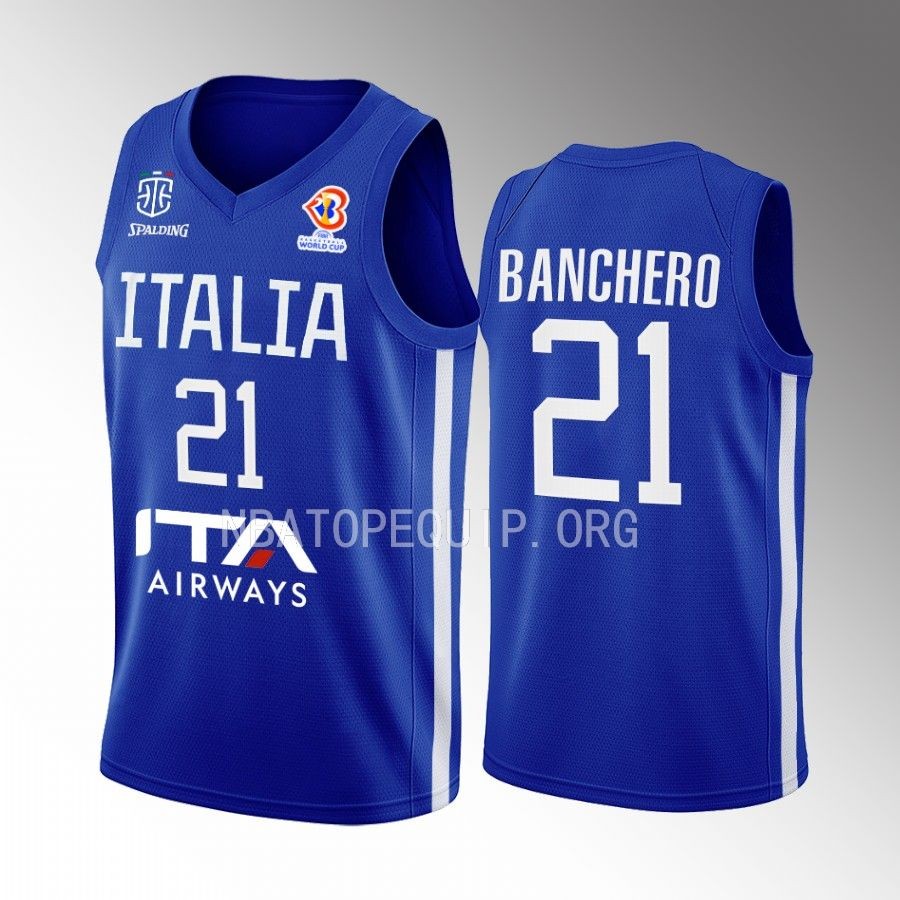 Paolo Banchero Italy Team FIBA  World Cup 2023 White Jersey #21