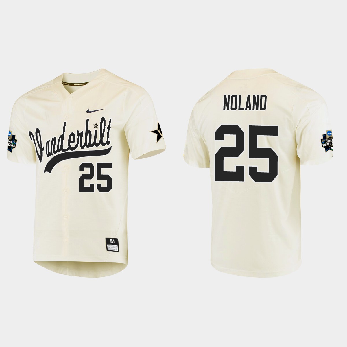 Park Noland Vanderbilt Commodores College World Series  Jersey - Cream