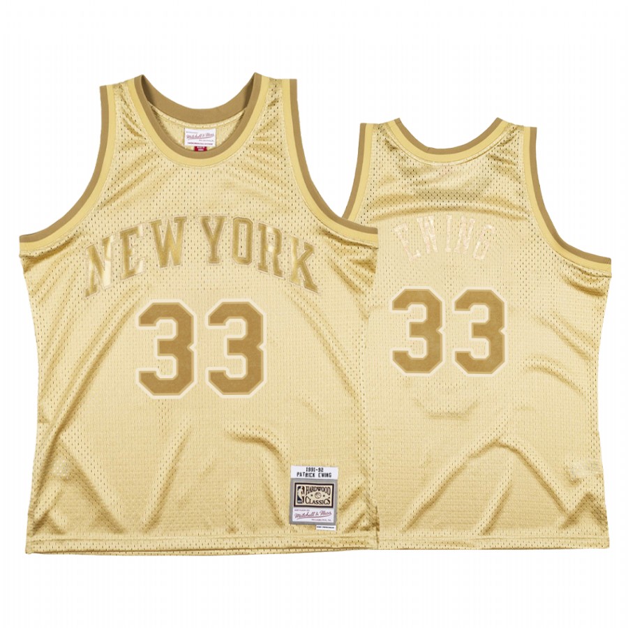 Patrick Ewing #33 New York Knicks Gold Midas SM Jersey