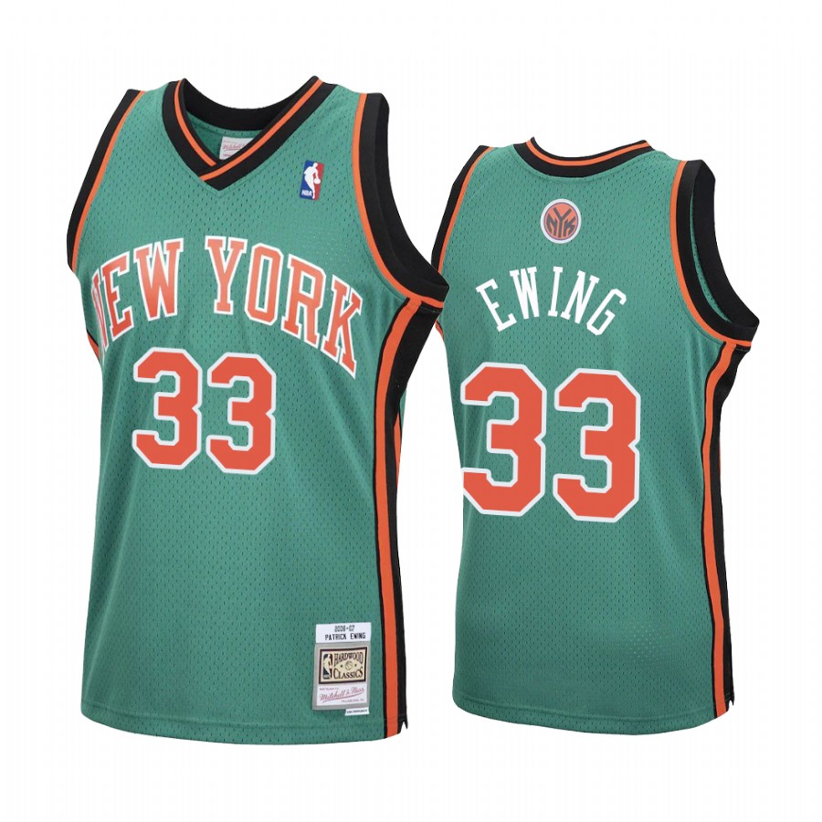 Patrick Ewing New York Knicks #33 Green St Patricks Day Jersey