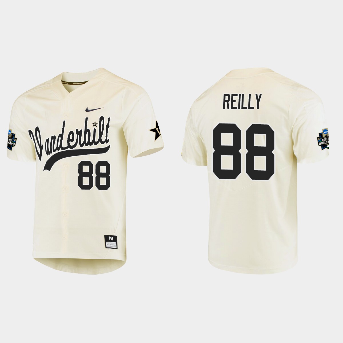 Patrick Reilly Vanderbilt Commodores College World Series  Jersey - Cream