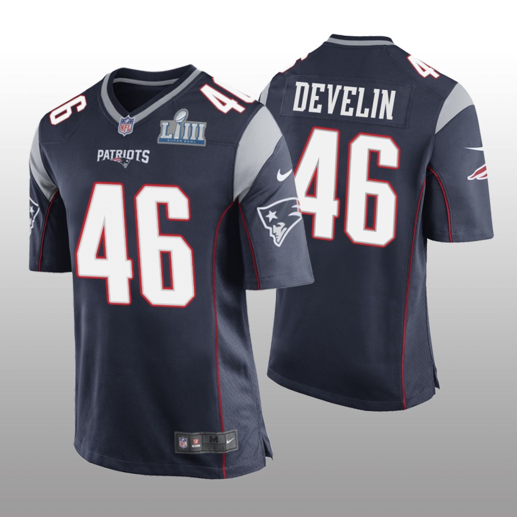 Patriots James Develin Game Navy Jersey - Super Bowl LIII