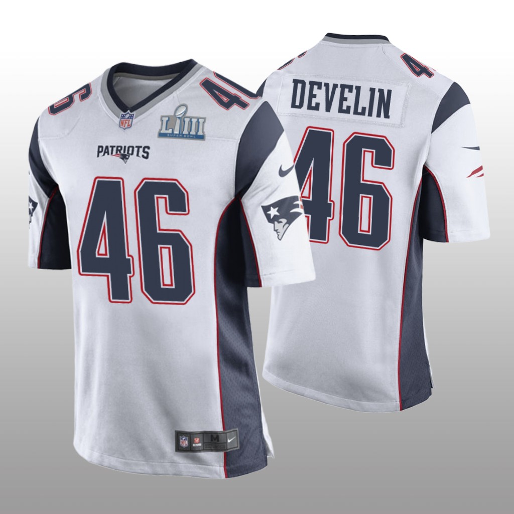 Patriots James Develin Game White Jersey - Super Bowl LIII