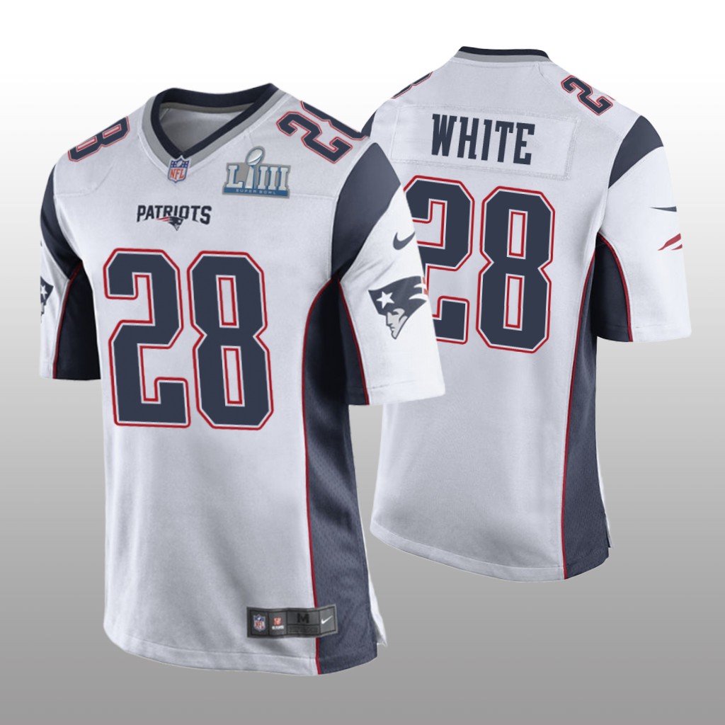 Patriots James White Game White Jersey - Super Bowl LIII