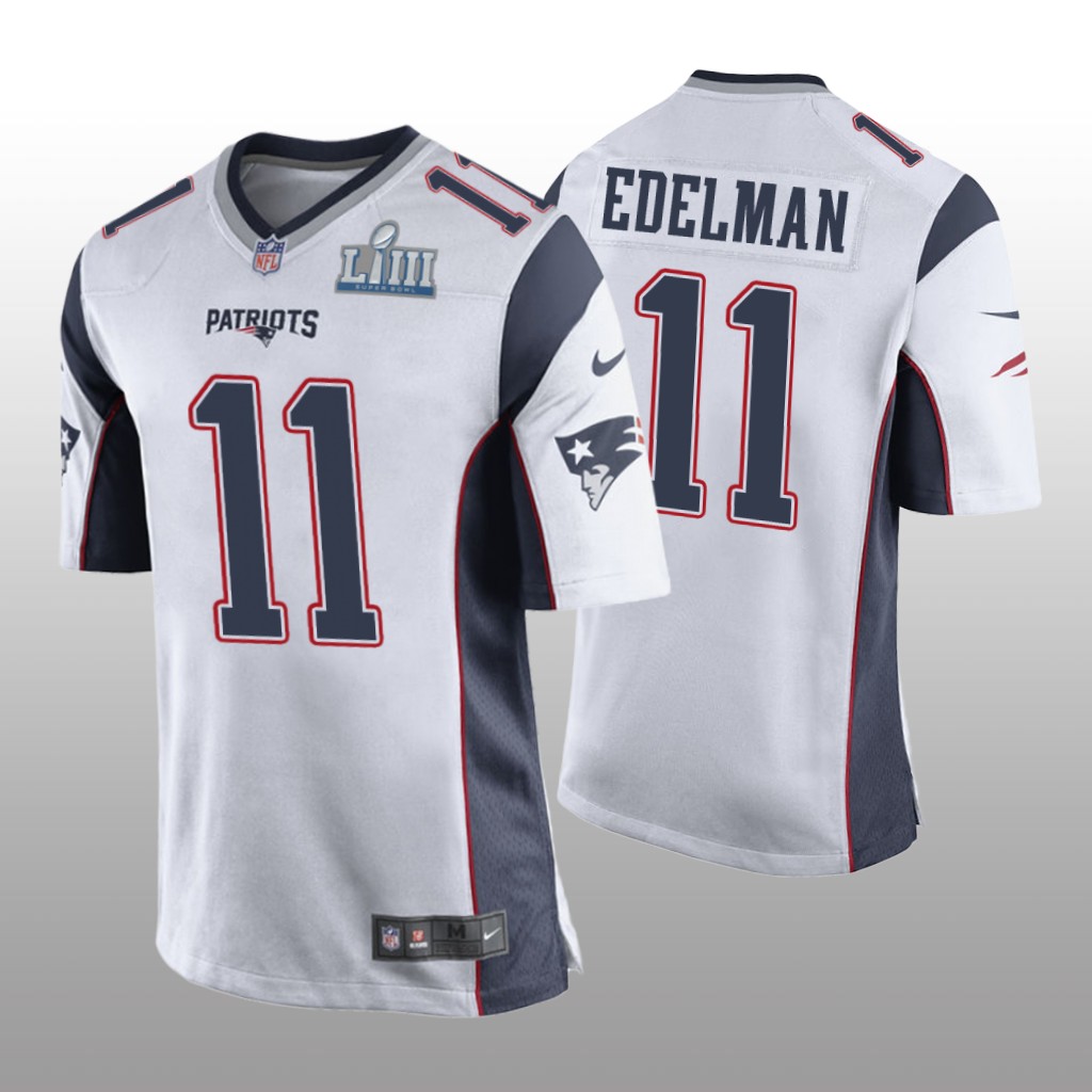 Patriots Julian Edelman Game White Jersey - Super Bowl LIII