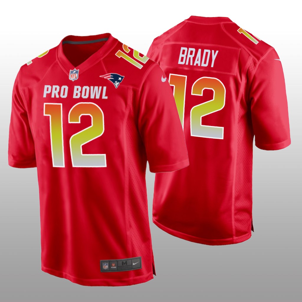Patriots Tom Brady AFC Game Red Jersey - 2019 Pro Bowl