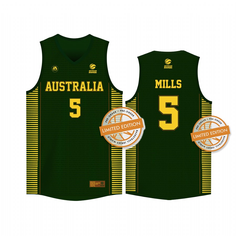 Patty Mills Australia #5 Green 2021 Olympics Commemorative Bronze Limited Edition Jersey