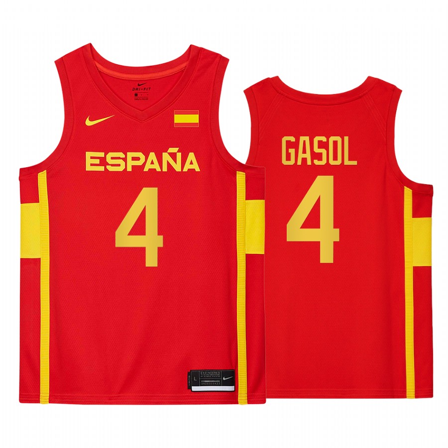 Pau Gasol Spain  #4 Gasol 2021 Tokyo Olymipcs Limited Jersey
