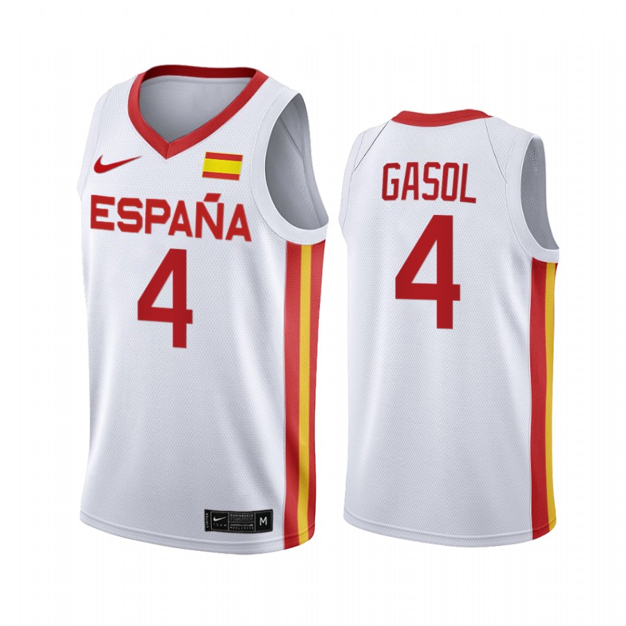 Pau Gasol Spain  #4 White 2021 Tokyo Olymipcs Limited Jersey