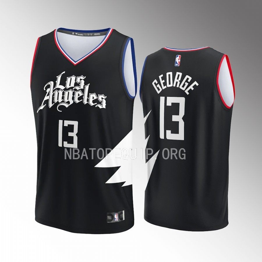 Paul George LA Clippers Youth Black Fast Break Player Jersey Statement Edition