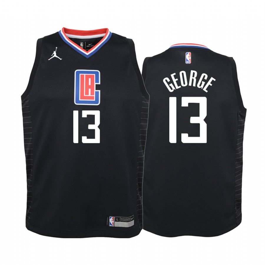 Paul George LA Clippers Youth Black Statement Jersey Jumpman