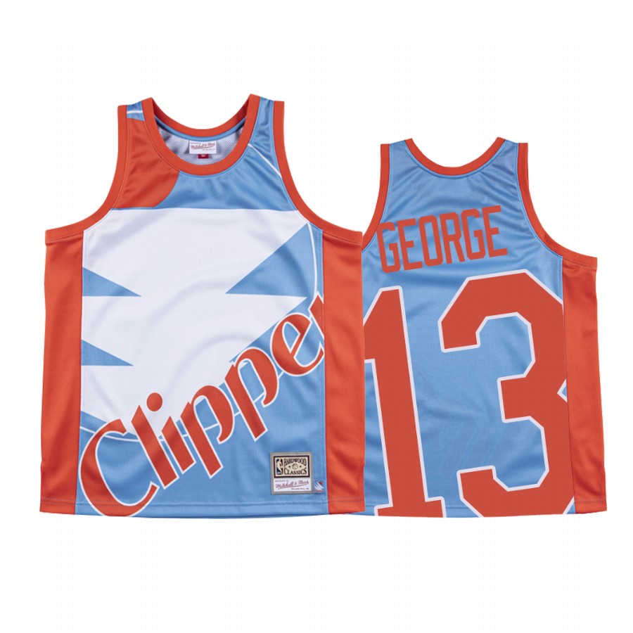 Paul George Los Angeles Clippers Hardwood Classics Blue Big Face #13 Jersey